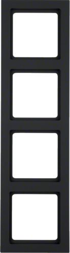 Berker Ramka poczwórna Q.3 uniwersalna antracyt/aksamit (10146096)