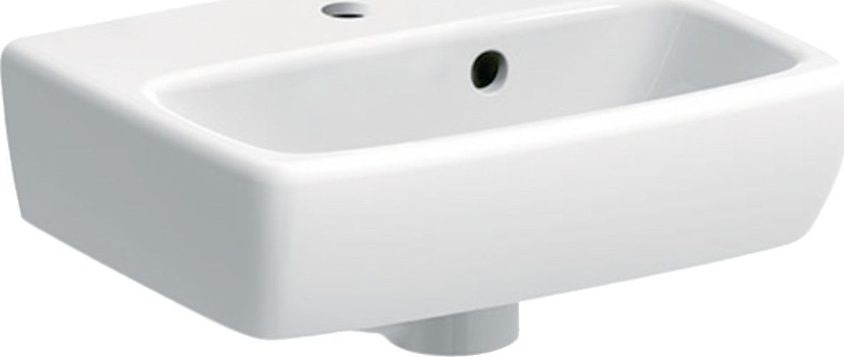 Umywalka Geberit Geberit Selnova Square Umywalka kompaktowa, B36cm, H14.5cm, T28cm, z przelewem, z otworem na baterię [18]