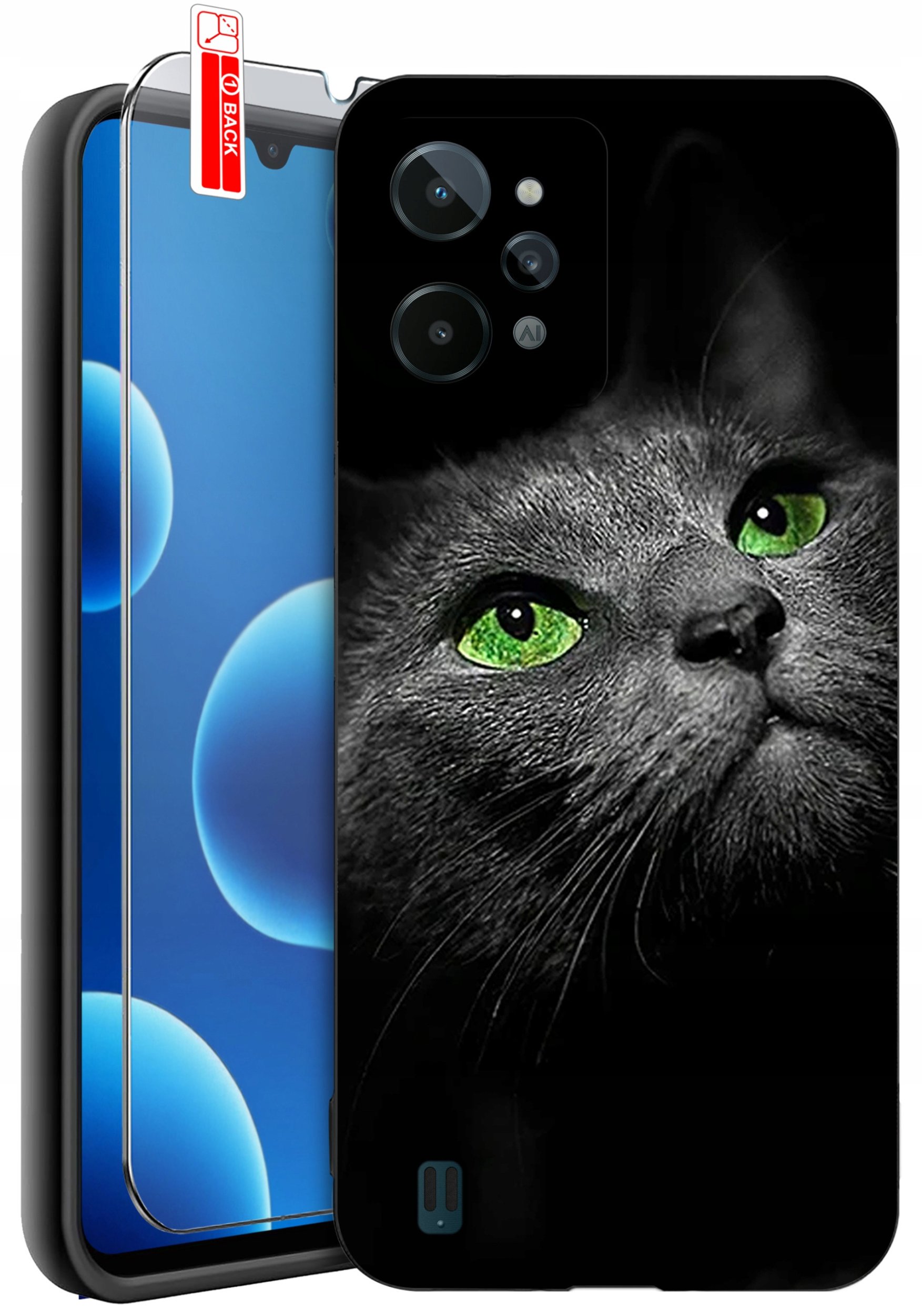 ETUI do Realme C31| WZORY | SILIKONOWE MATT CASE + SZKŁO 9H