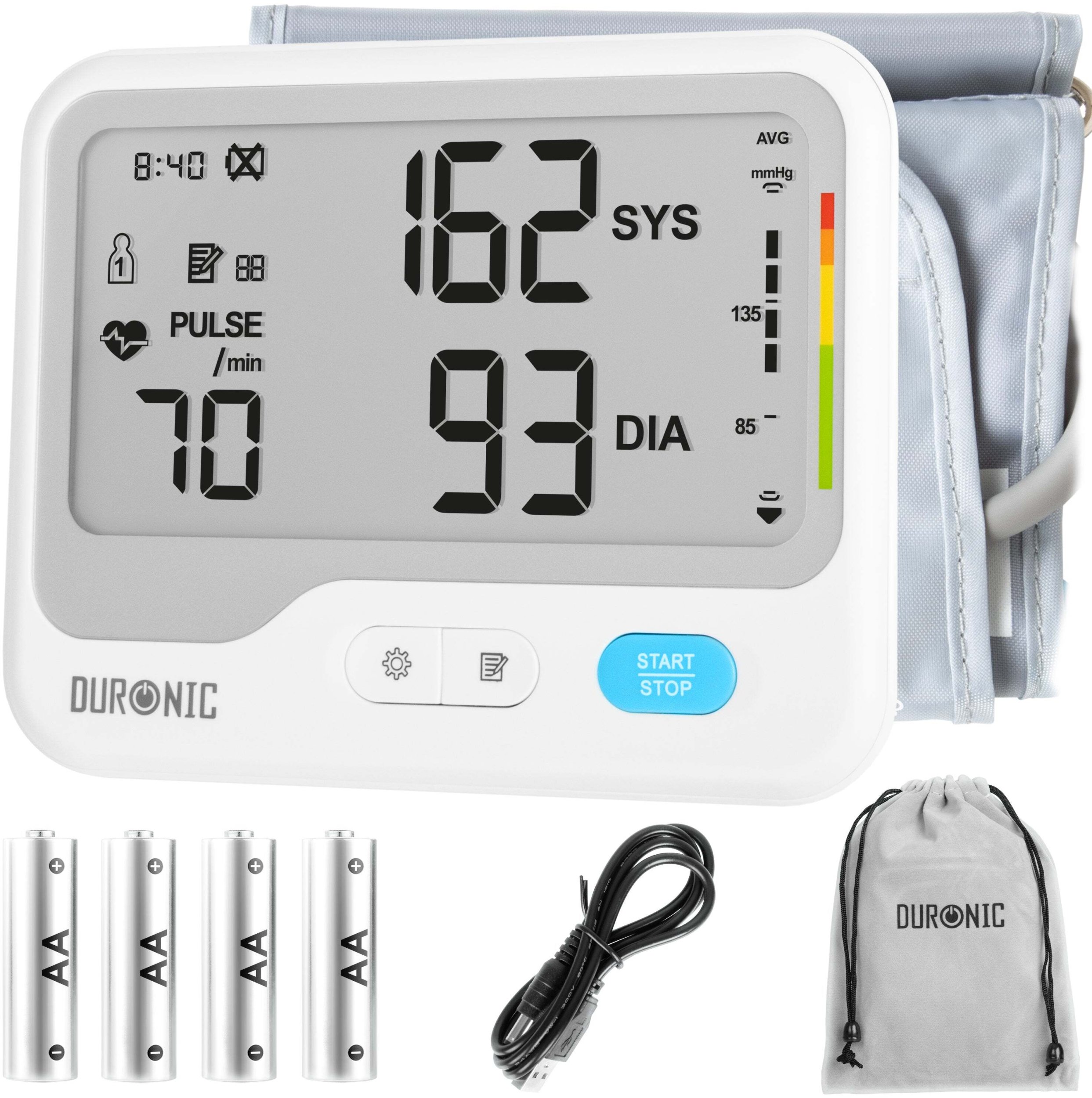 Ciśnieniomierz Duronic BPM125 Ciśnieniomierz naramienny elektroniczny certyfikowany medycznie | pomiar ciśnienia krwi | automaryczny monitor ciśnienia