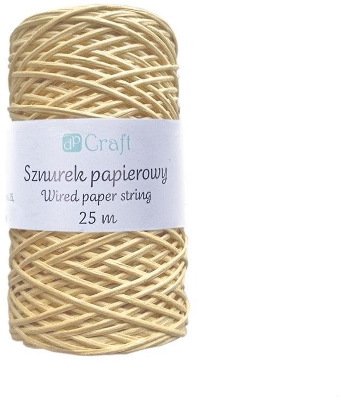 Sznurek papierowy z drucikiem 25m kraft