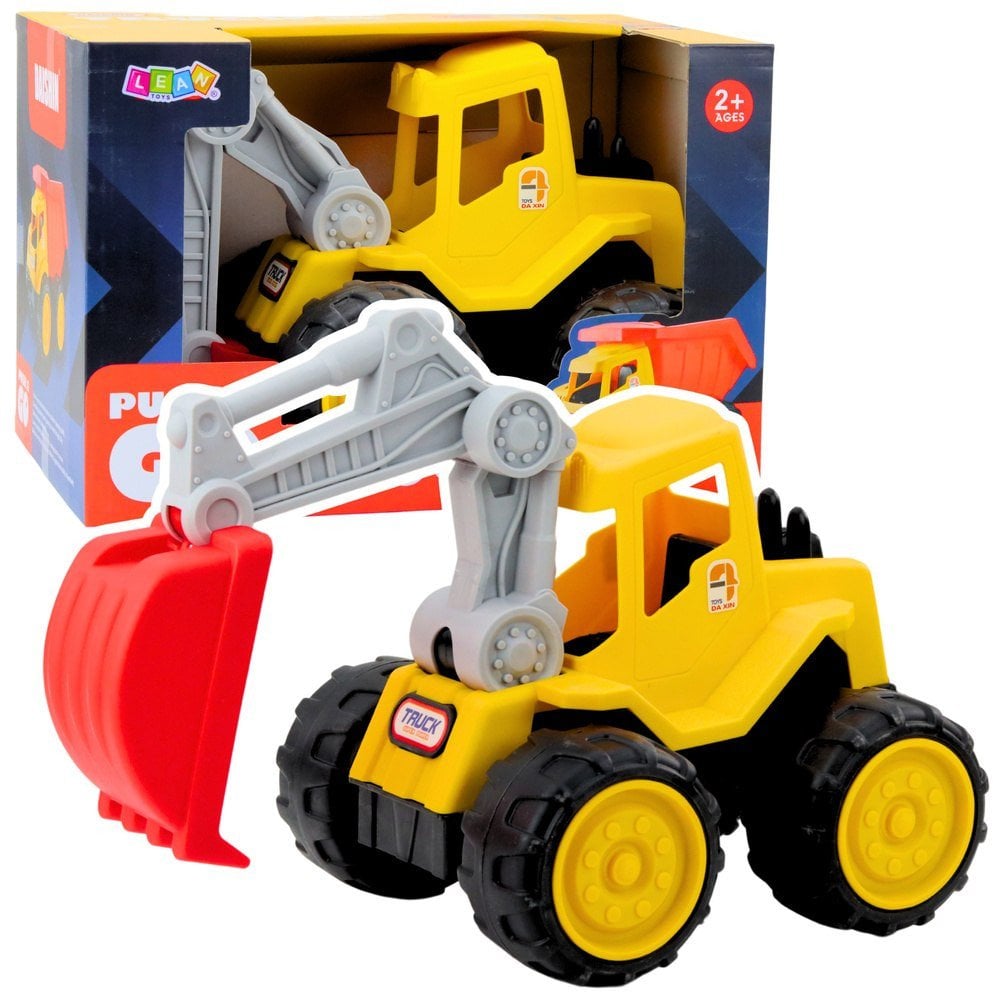 Koparko Ładowarka Ogrodowa Do Piasku Dziecięca Żółta LEAN Toys