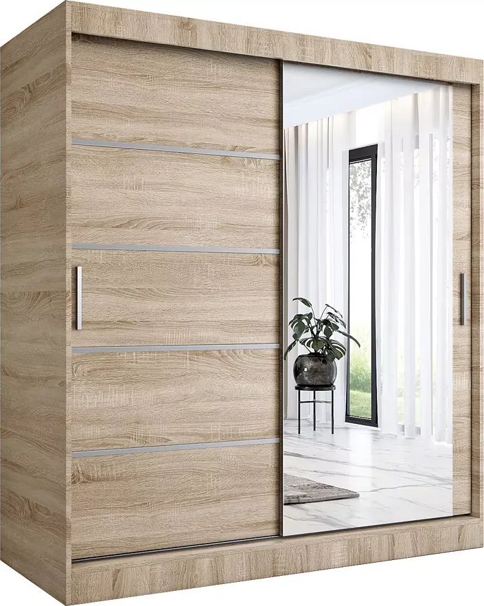 Elior Szafa przesuwna 180 cm dąb sonoma - Lorenza 5X