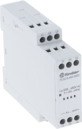 Finder Przekaźnik kontroli napięcia 3-fazowy 08-480V AC (70.62.8.400.0000)