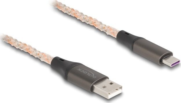Kabel USB Delock USB-A - USB-C 1 m Przezroczysty (88164)