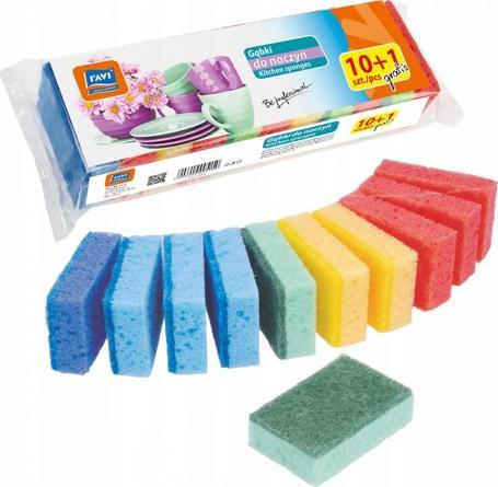 Ravi Gąbka zmywak kuchenny profilowany do naczyń 10+1
