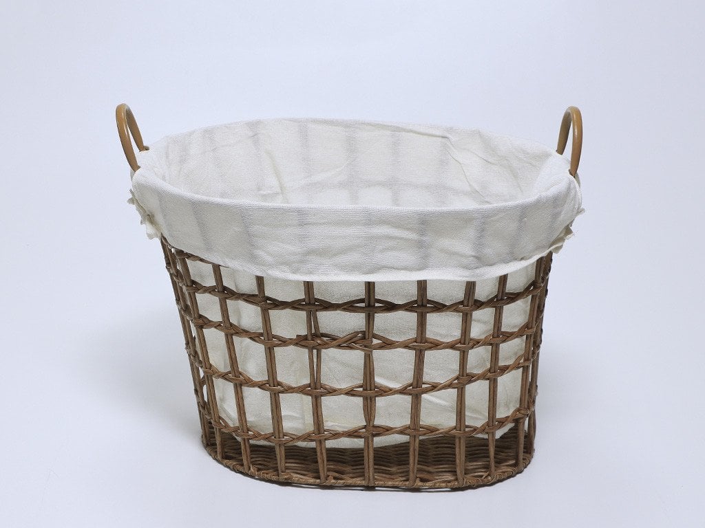 Pleciony kosz na pranie z uchwytami, 42,5 x 55,6 x 40 cm