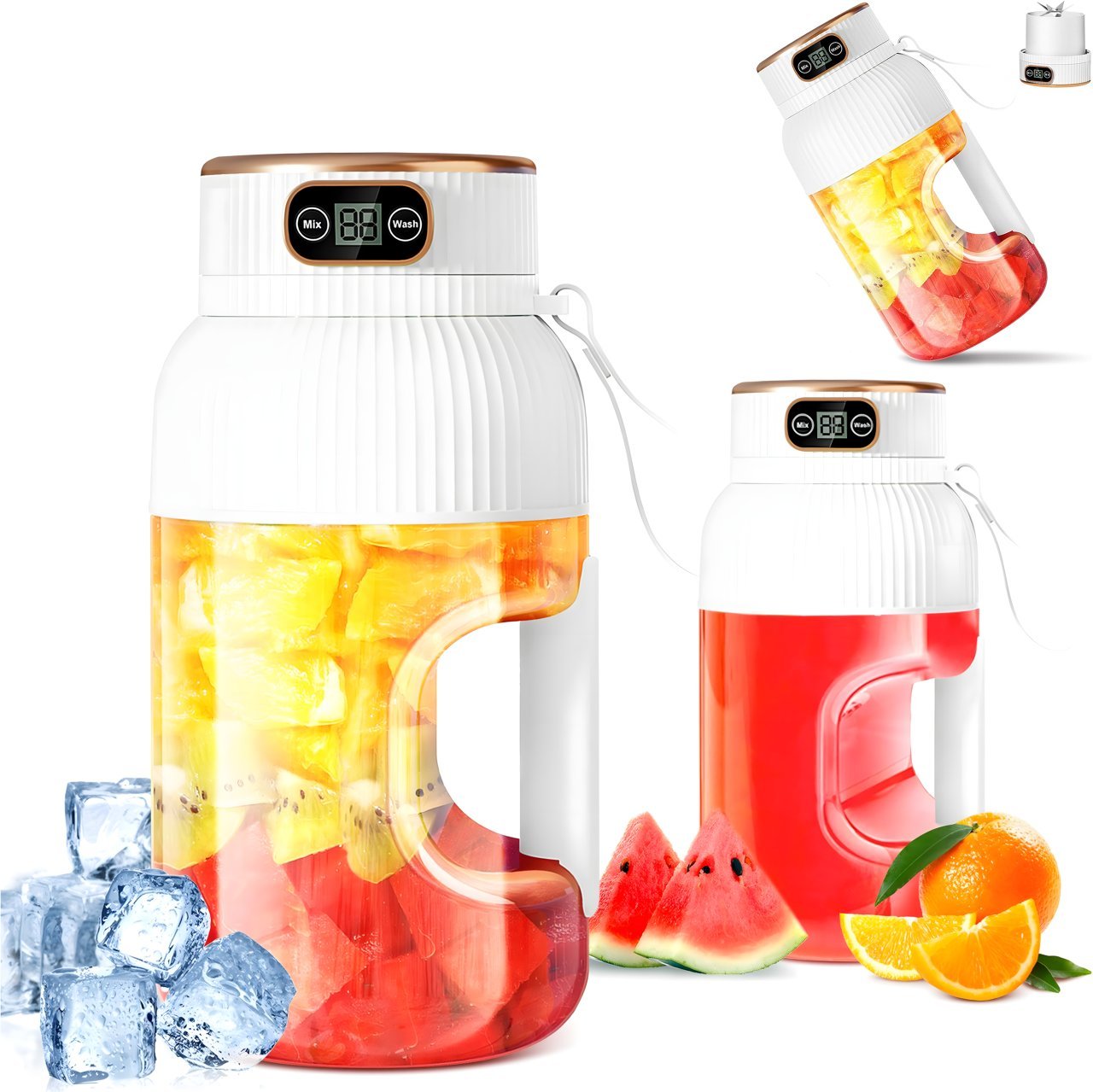 BLENDER KIELICHOWY DO SMOOTHIE KOKTAJLI RĘCZNY BEZPRZEWODOWY PRZENOŚNY 1L