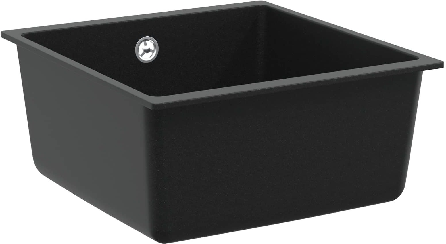 vidaXL Zlew Czarny 430 x 460 mm 80% Kwarc i 20% Żywica