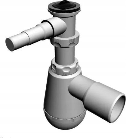 Syfon AKCES 19200B SYFON ZLEW. 1-KOM. BUTELKOWY, SITKO NIERDZEW. 2 POD. PRALKA/ZMYW. BEZ PRZELEWU KOREK PCV FI 50 // SZT.A.50-PP-1KOM-2