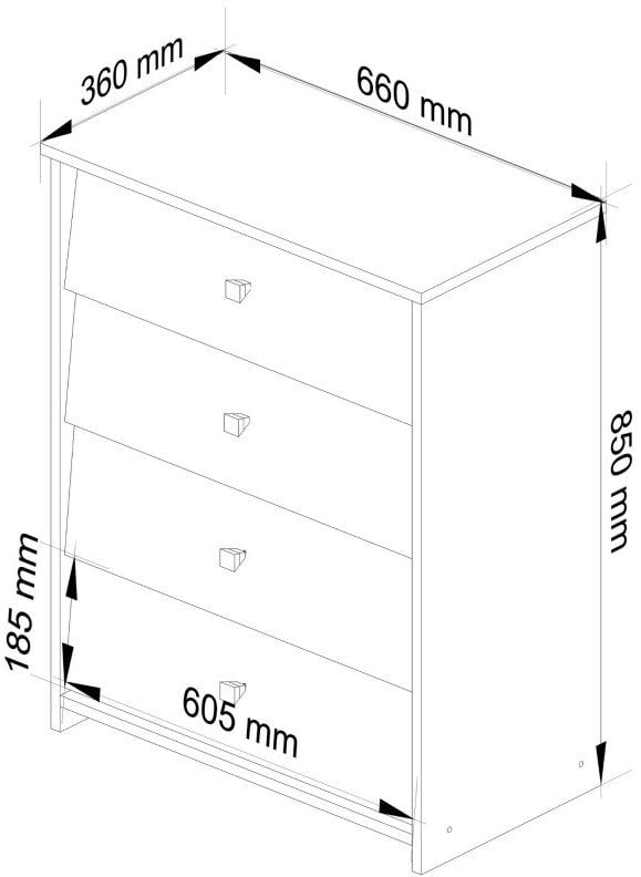 Nore Batų spintelė NORE Rubin, tamsiai ruda