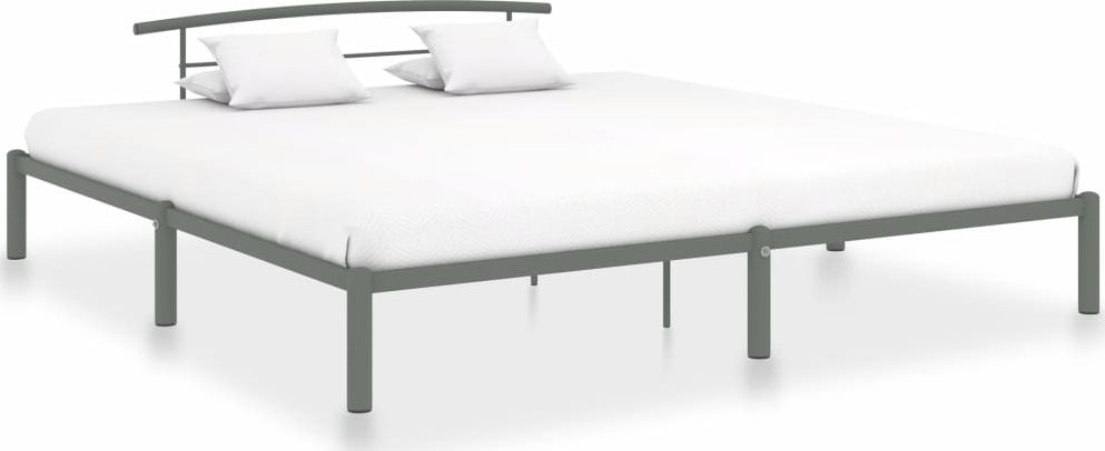 vidaXL Rama łóżka, szara, metalowa, 200 x 200 cm