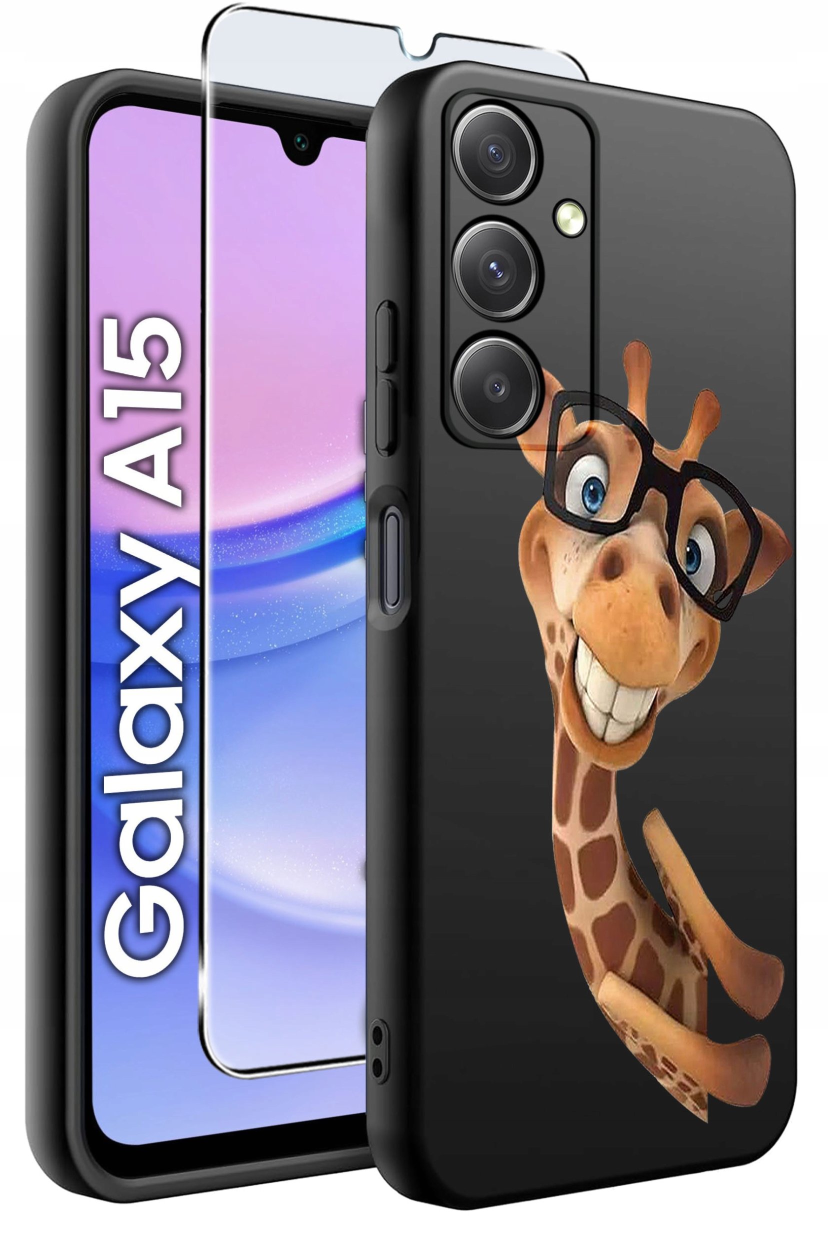 ETUI do Samsung A15 4G | 15 5G WZORY | SILIKONOWE MATT CASE + SZKŁO 9H