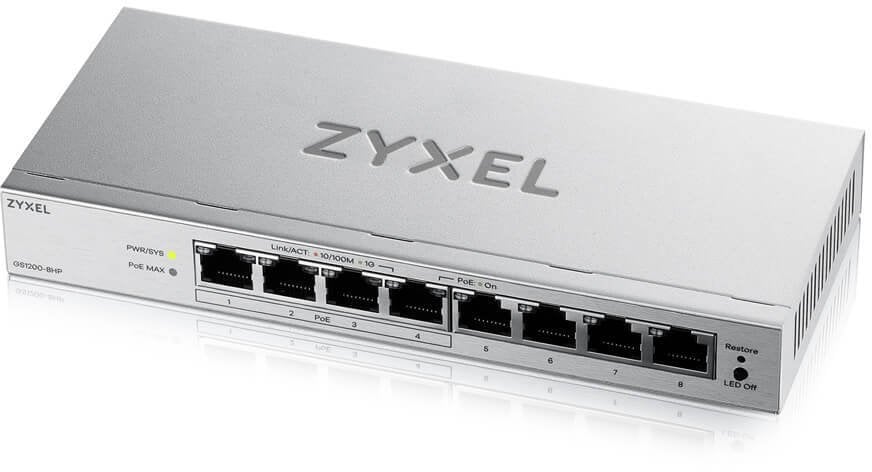 ZYXEL GS1200-8HP V3 �8-Port Gigabit PoE+ Web Smart Mana