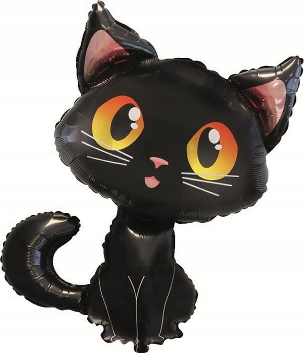 PartyDeco Balon foliowy Czarny kot 90cm