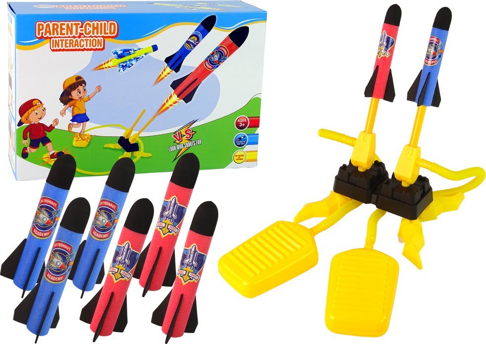 Wyrzutnia Rakiet Piankowych Pompka Zestaw Żółty Ogrodowy