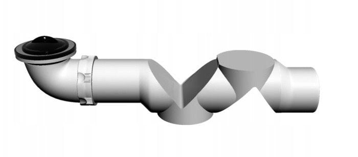 SYFON BRODZIKOWY NISKI Z SITKIEM METALOWYM