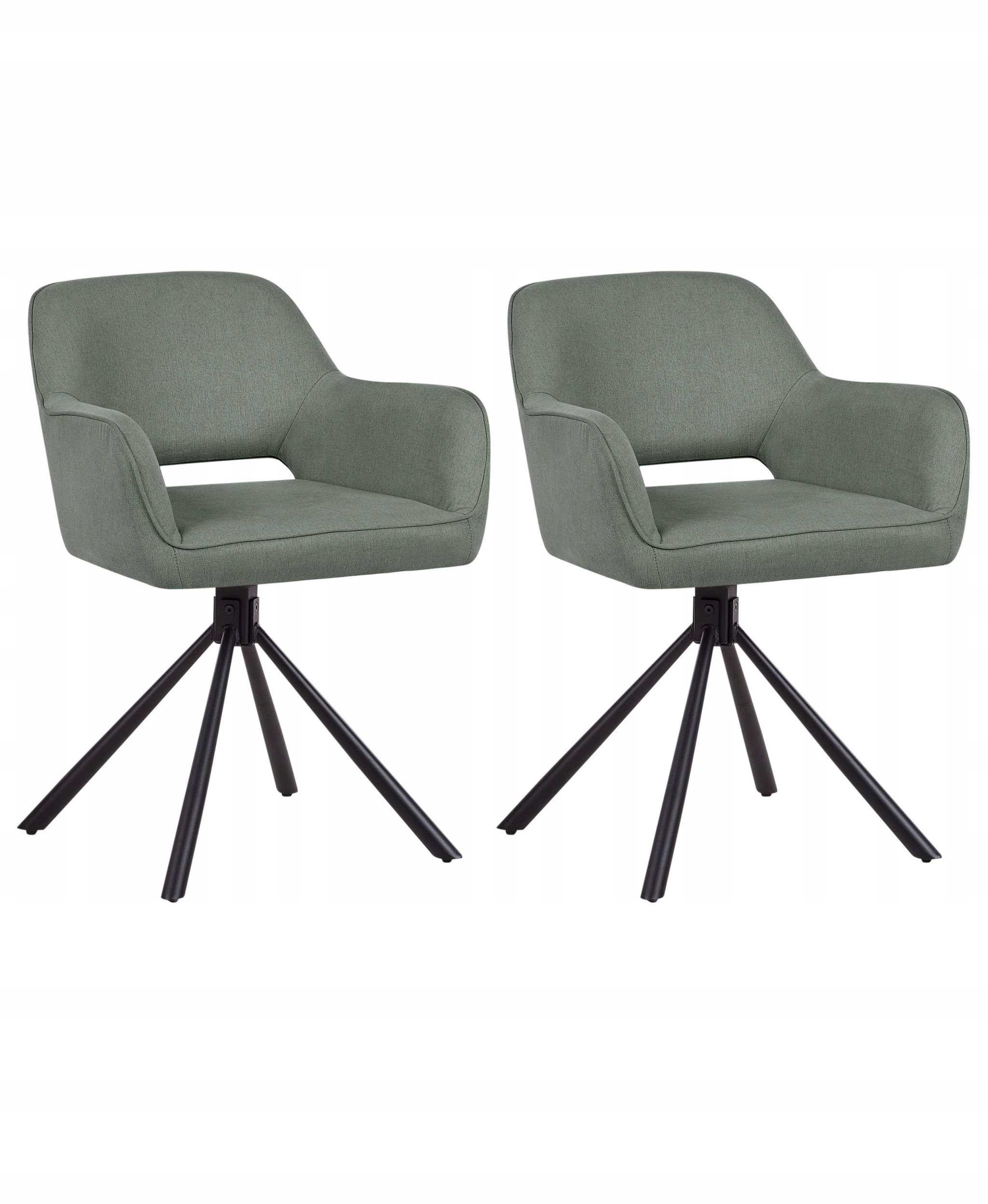 Beliani Zestaw 2 krzeseł do jadalni Obrotowy LOURES Ciemnozielony