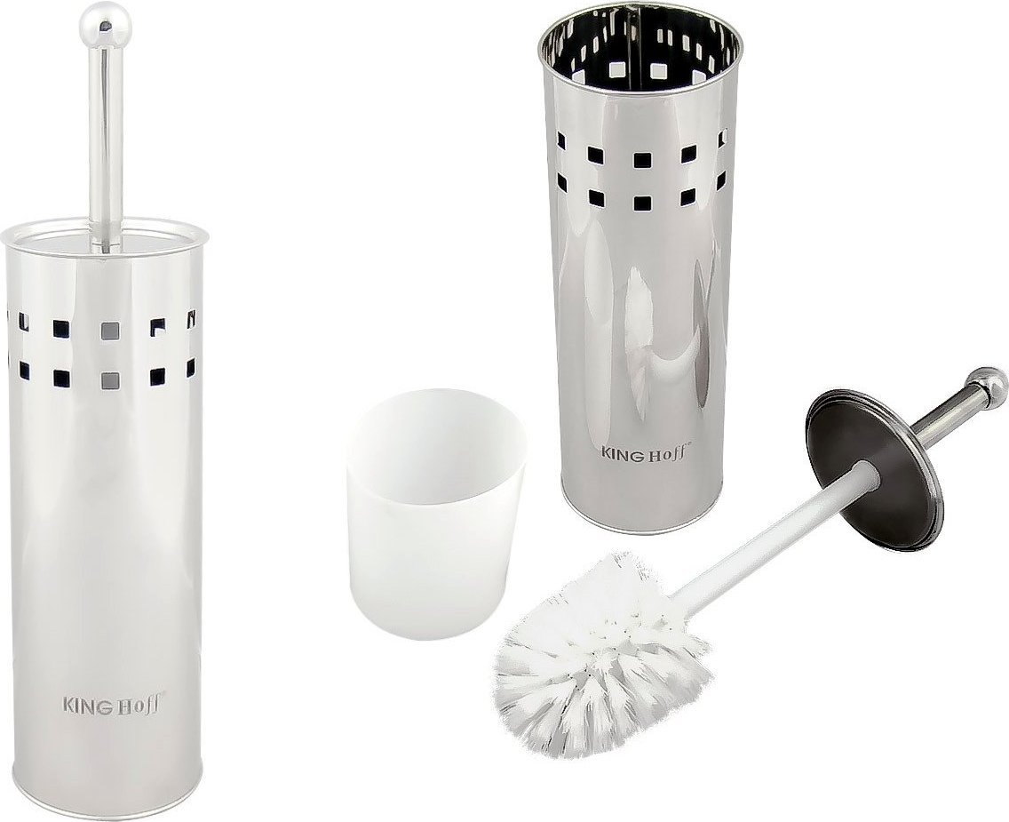 KingHoff SZCZOTKA DO WC Z POJEMNIKIEM ZE STALI NIERDZEWNEJ KINGHOFF KK-3220