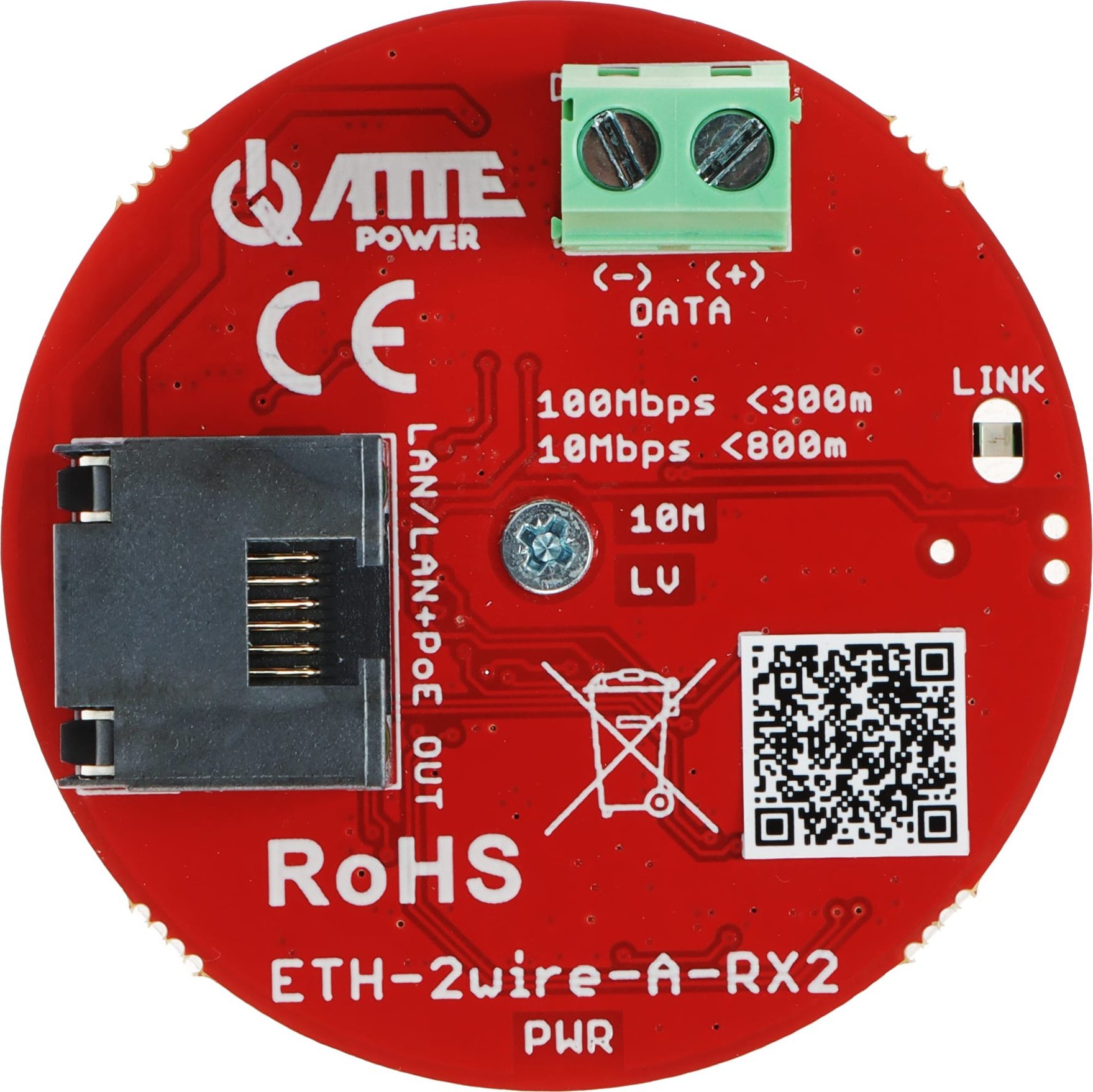 ZESTAW KONWERTERÓW UTP / 2-WIRE DO TRANSMISJI LAN+POE ETH-2WIRE-A-SET2 KOMPLET 2 SZT ATTE