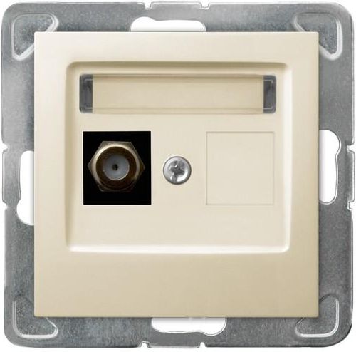 Ospel IMPRESJA Gniazdo antenowe pojedyncze typu F ecrue GPA-1Y/m/27 - GPA-1YF/m/27