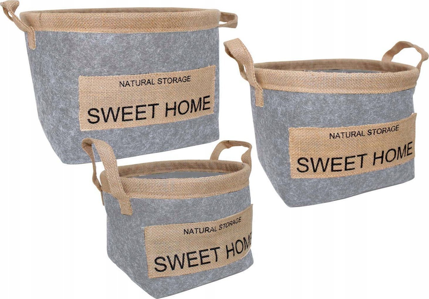 Douceur d`Interieur Kosze dekoracyjne, zestaw 3 sztuki