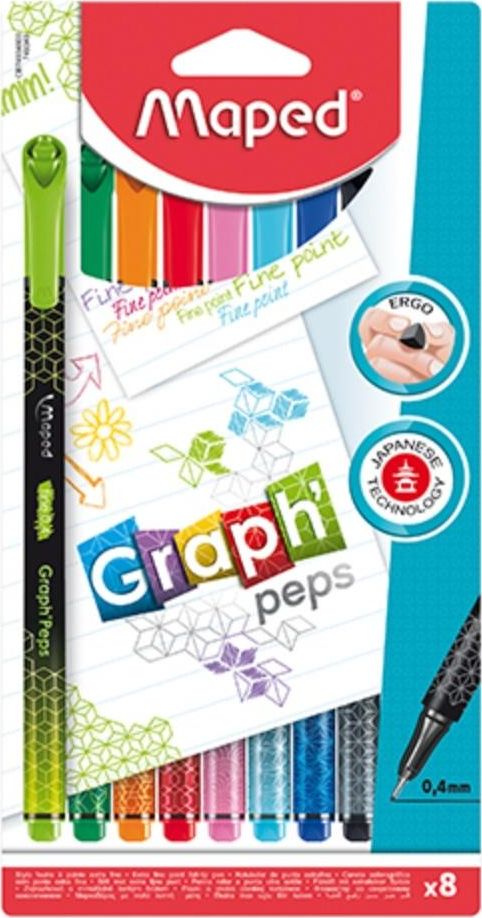 Maped Cienkopis Graph Peps Deco 8 kolorów MAPED