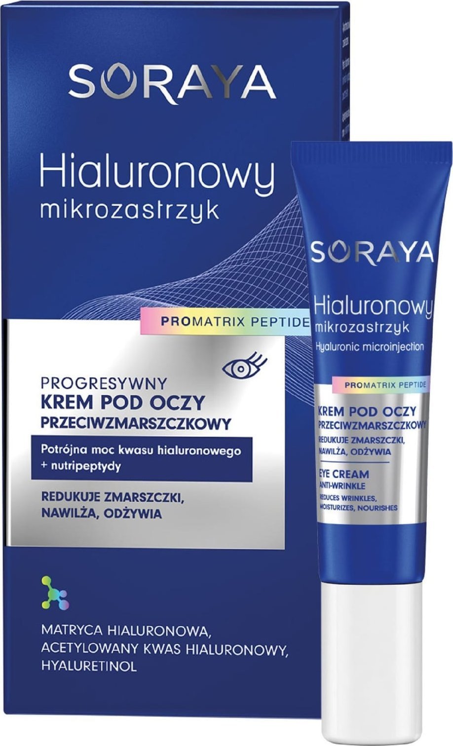 Soraya SORAYA Hialuronowy mikrozastrzyk Progresywny krem pod oczy przeciwzmarszczkowy 15 ml