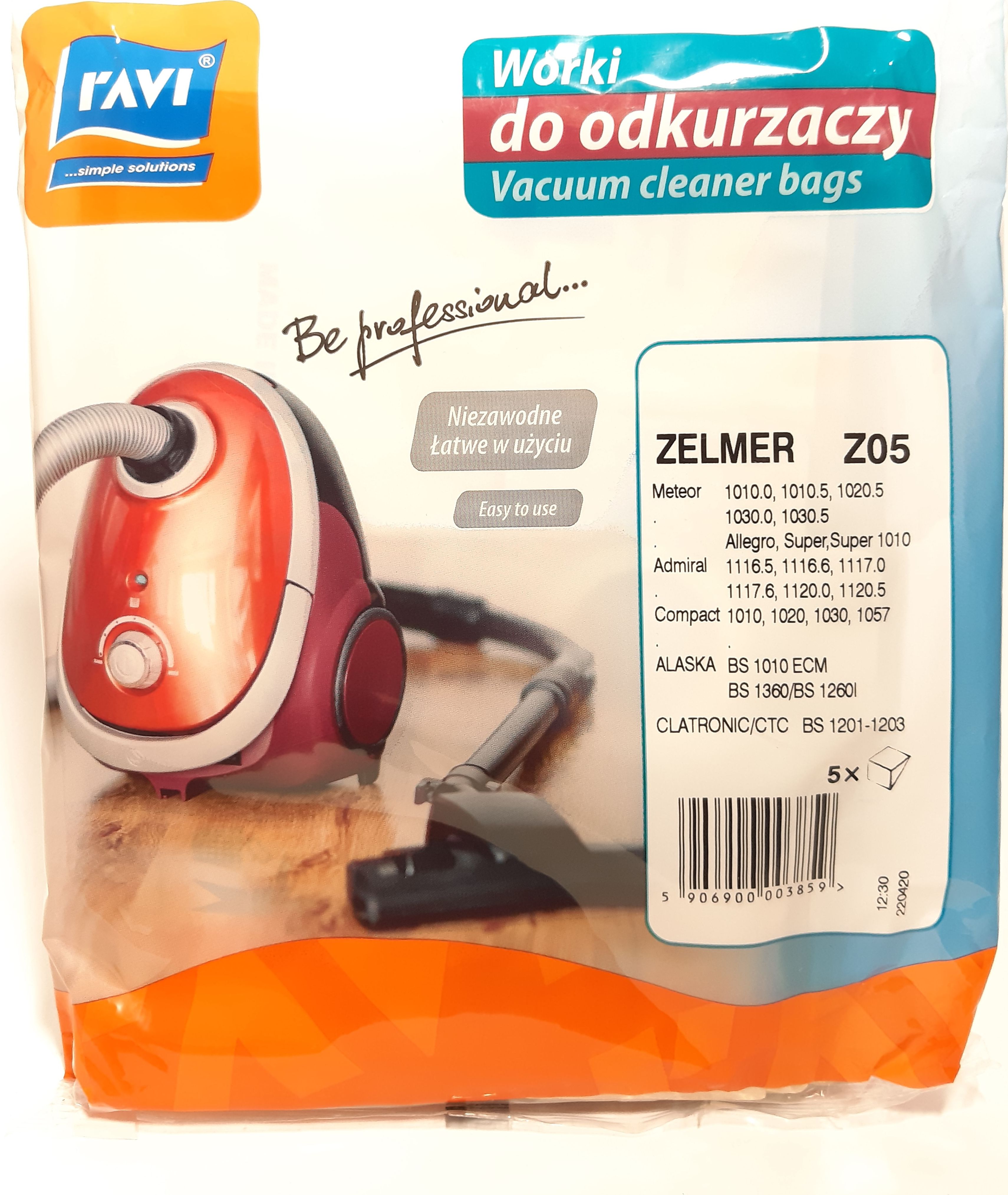 Worek do odkurzacza Ravi Worki Zelmer Z05 1010 5 szt.