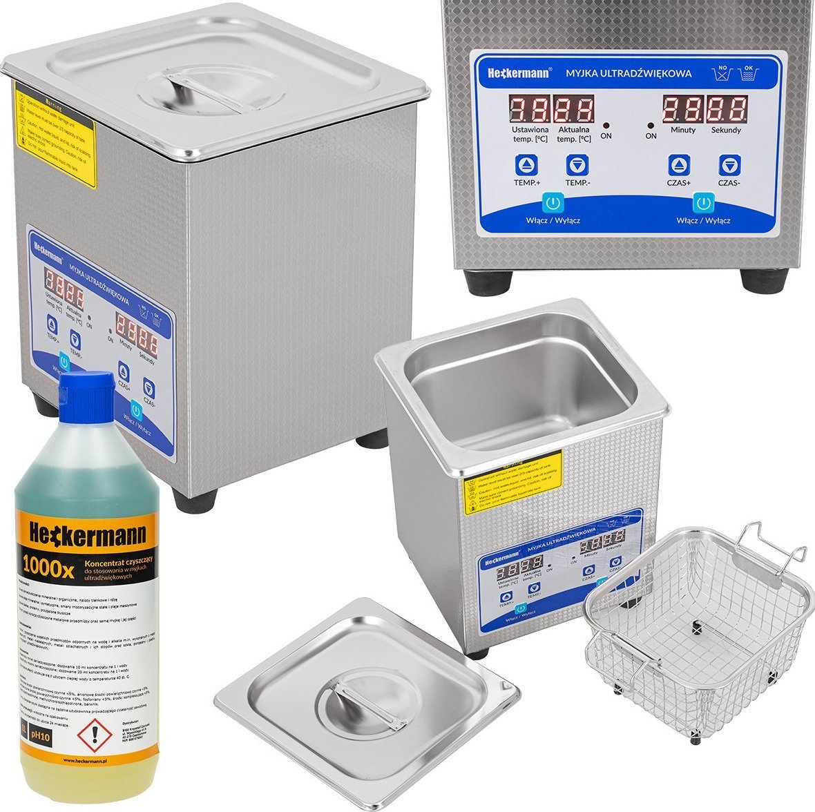 Heckermann HECKERMANN MYJKA ULTRADŹWIĘKOWA WANNA 2L 160W JP-010S 2L + PŁYN 1L