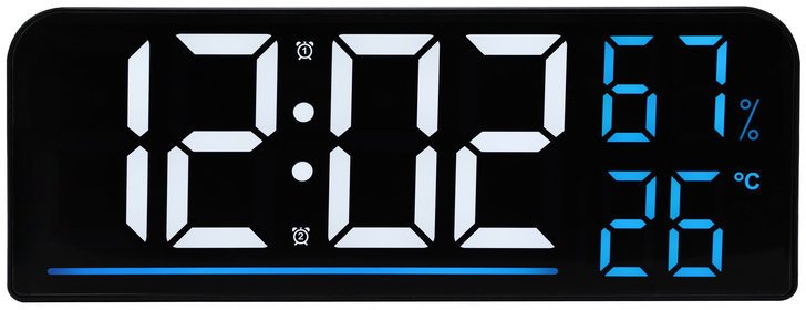 JVD Zegar sieciowy LED SB8027.1 cyfry 6,5 cm, termometr budzik timer