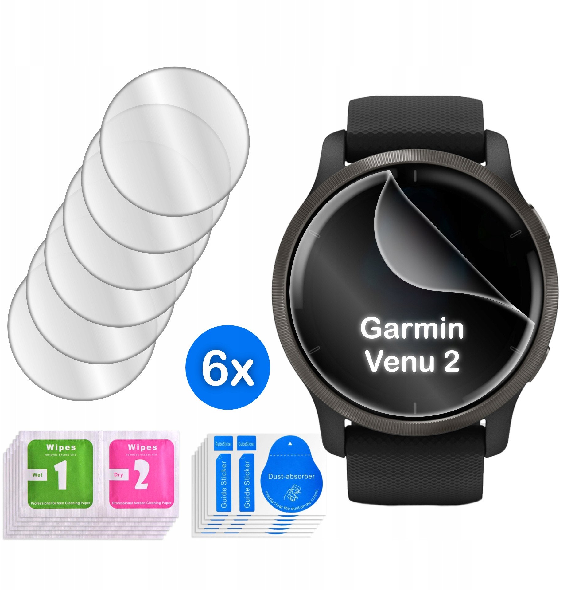 FOLIA do Garmin Venu 2 HYDROŻELOWA OCHRONNA na ekran 3D 6 sztuk