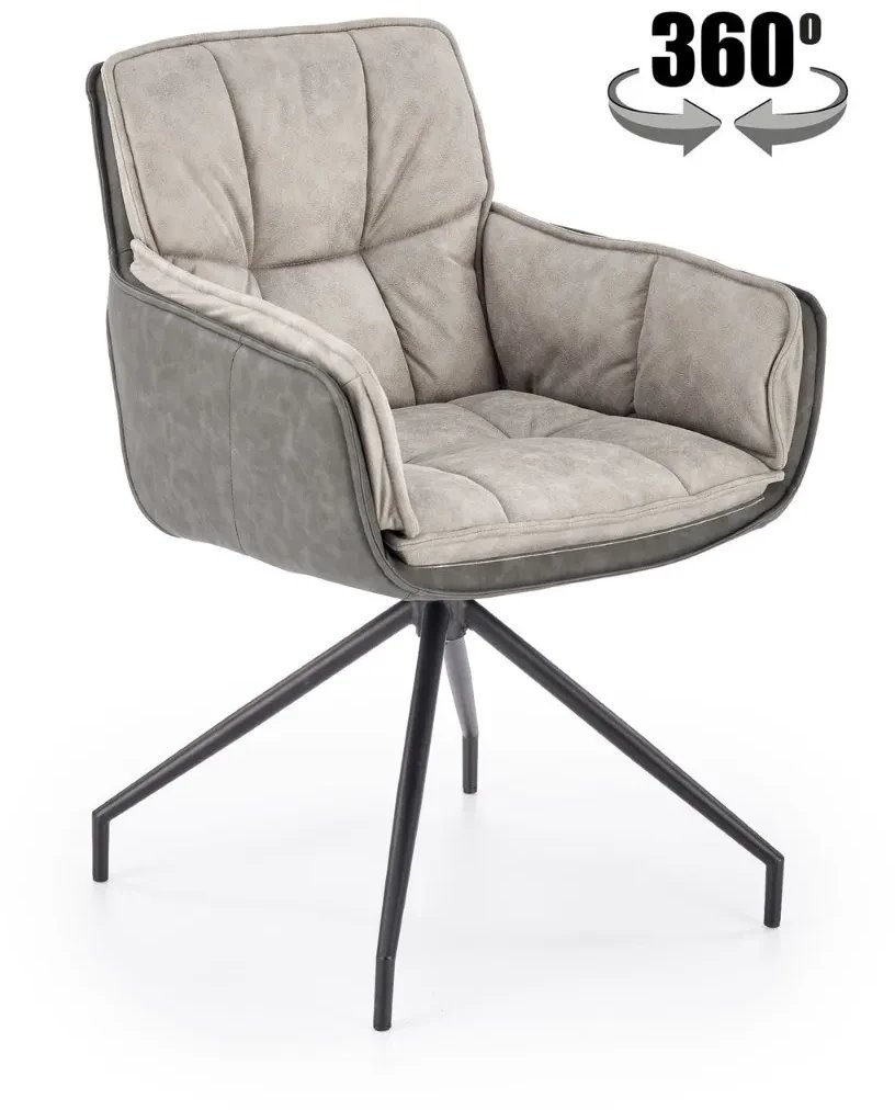 Krzesło tapicerowane K523 szare HALMAR