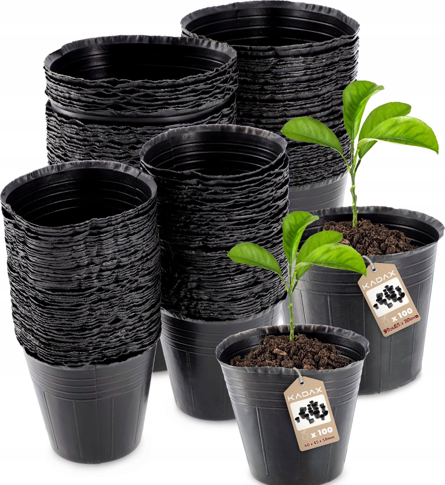 Kadax KADAX 200x Doniczka Produkcyjna Doniczki 6+9,5cm Na Rozsady Sadzonki miękka