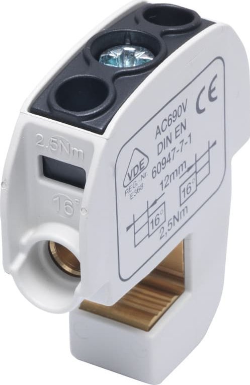 Simet Zacisk izolowany szynowy SBB 16 (86105) SIMBLOCK czarny 81550007