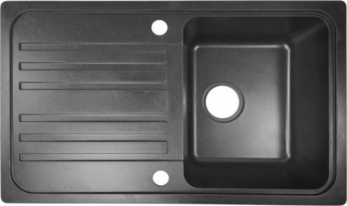 Zlewozmywak Aquamarin granitowy z ociekaczem, czarny