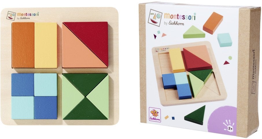 Levenya Drewniana układanka z kształtami Eichhorn Montessori, 13 d.