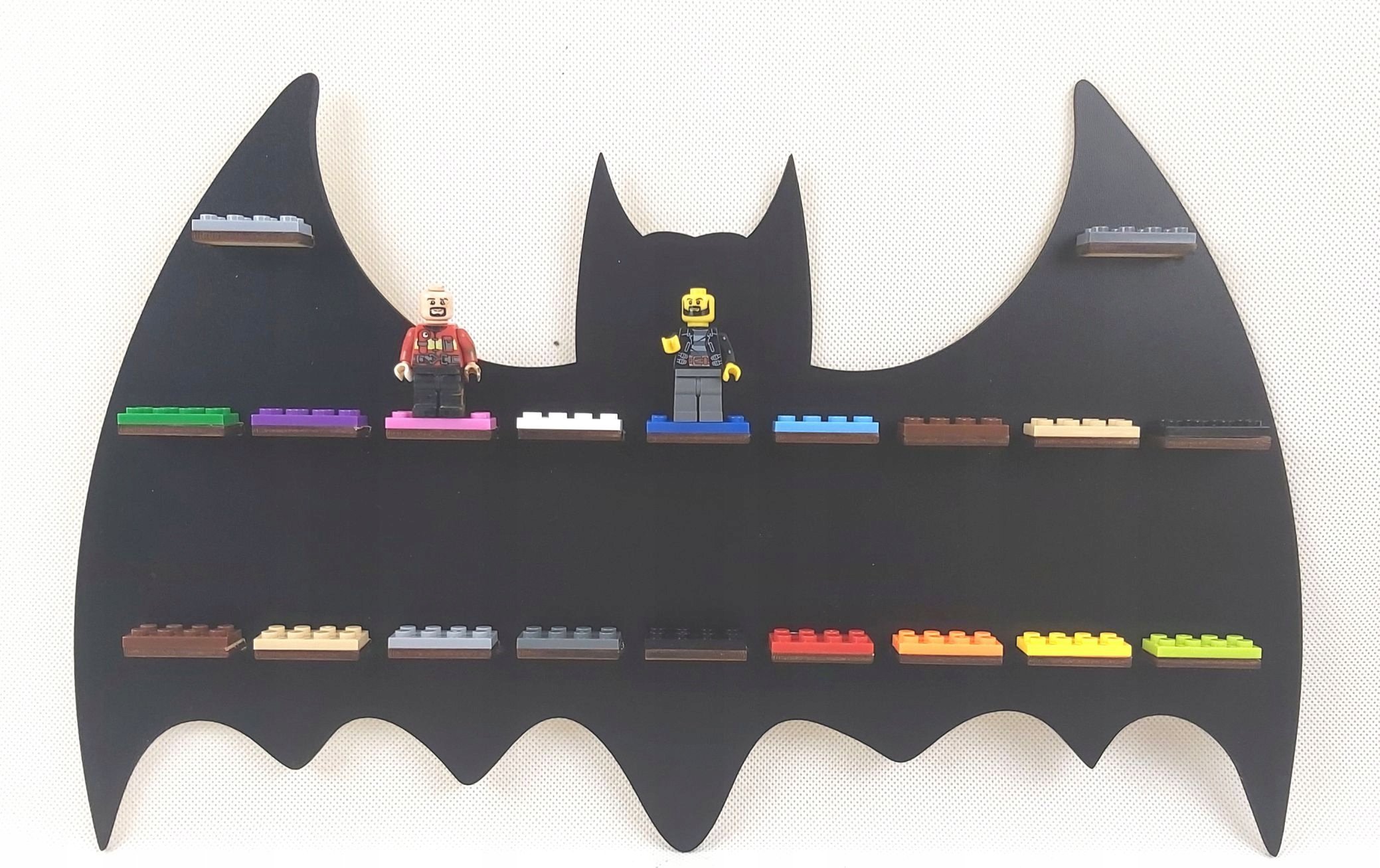 naSciane Półka na figurki ludziki klocki nietoperz czarna M