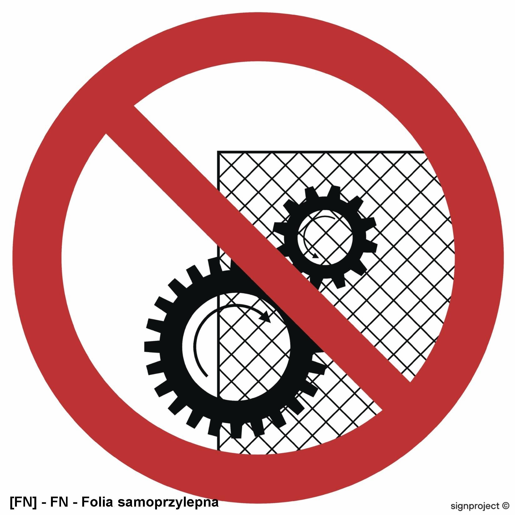 GB025 - Zakaz zdejmowania osłon podczas pracy urządzenia 150x150