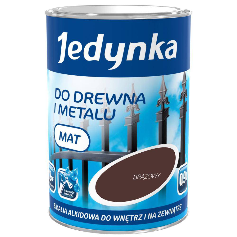 Jedynka Emalia alkidowa mat brązowy 0,9L