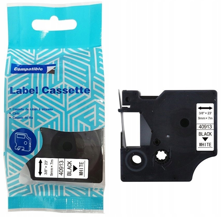 Taśma DYMO D1 40913 9mm x 7m S0720680 czarny na białym zamiennik