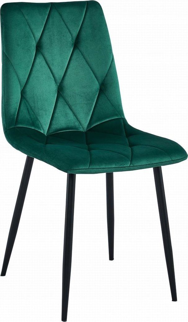 Leobert Krzesło LIBRA - ciemna zieleń aksamit / nogi czarne x 4