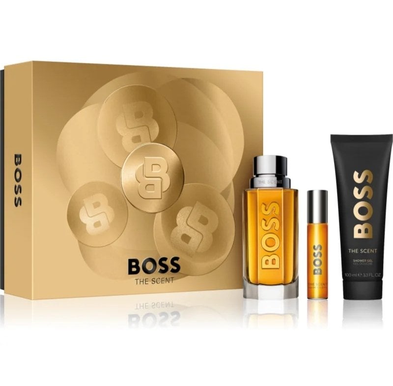Hugo Boss The Scent Him Set zestaw dla mężczyzn (EDT, 100 ml + EDT, 10 ml + dušo želė, 100 ml)