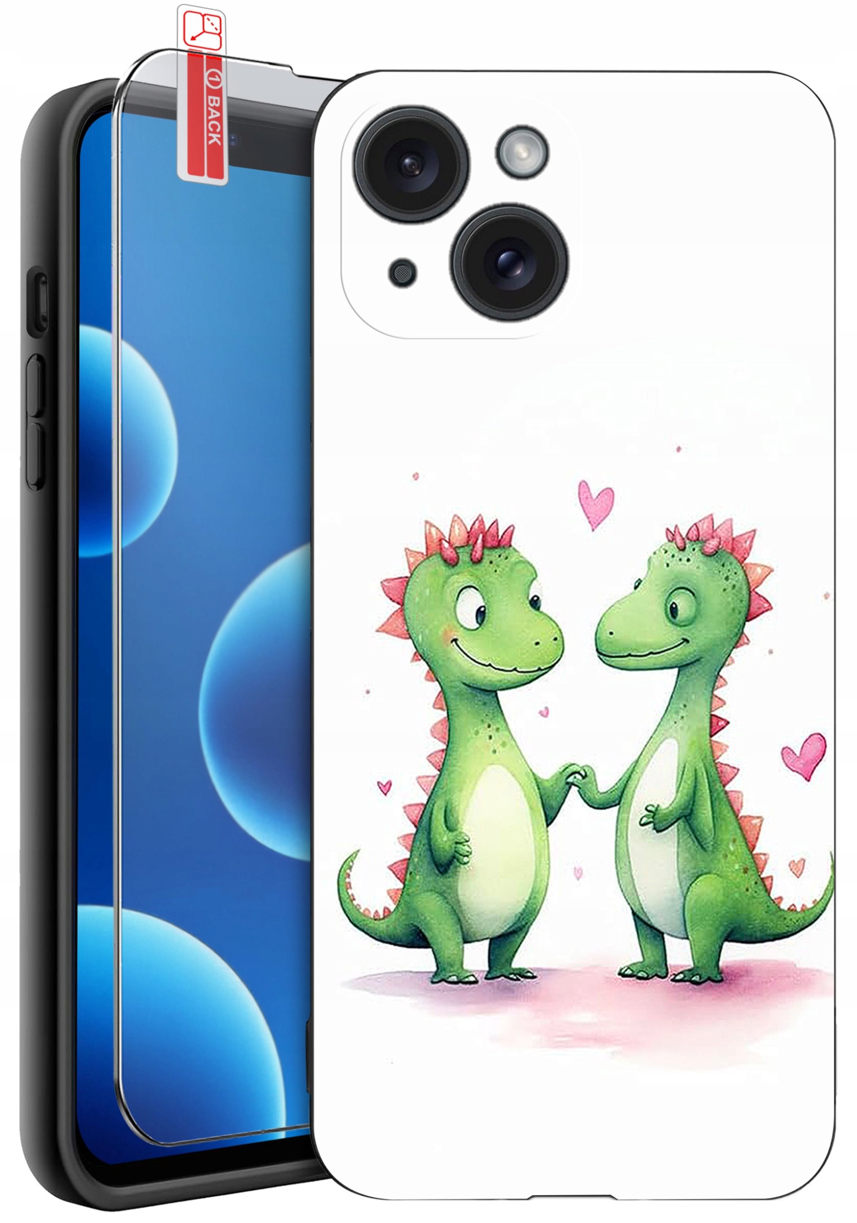 ETUI do iPhone 13 | 14 | WZORY | SILIKONOWE MATT CASE + SZKŁO 9H