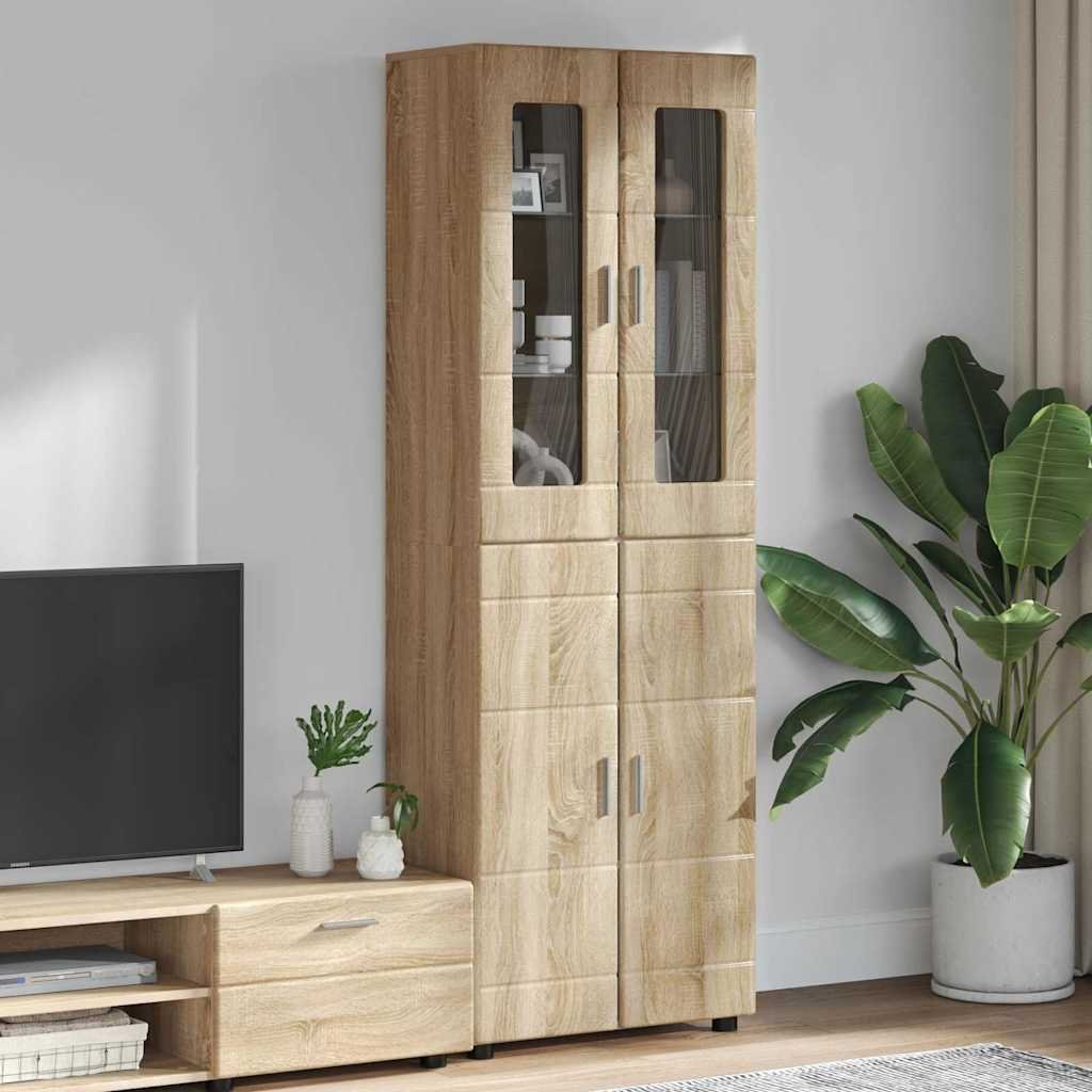 vidaXL Highboard Dąb Sonoma 60 x 35 x 182 cm materiał pochodzący z drewna