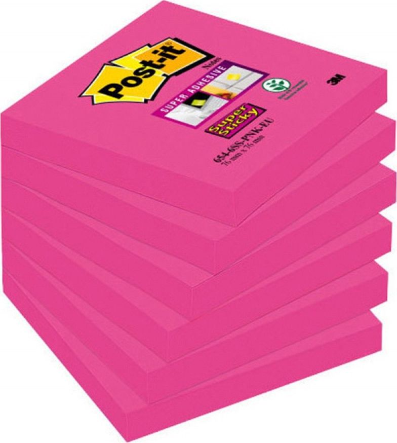 Post-it KARTECZKI POST-IT SUPER STICKY 76 X 76 MM FUKSJA