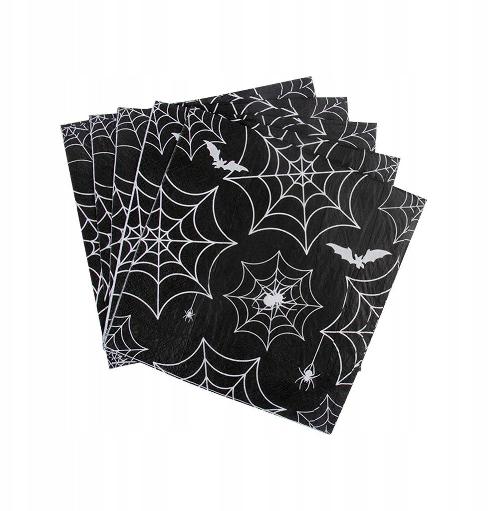 Serwetki Jednorazowe Halloween Pajęczyna na Urodziny 24szt