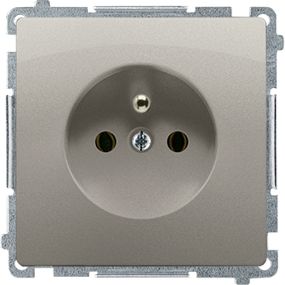 Kontakt-Simon Gniazdo pojedyncze Simon Basic z uziemieniem 16A satynowy (BMGZ1.01/29)
