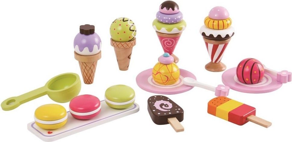 Lelin Drewniane lody zestaw lodów 25 sztuk