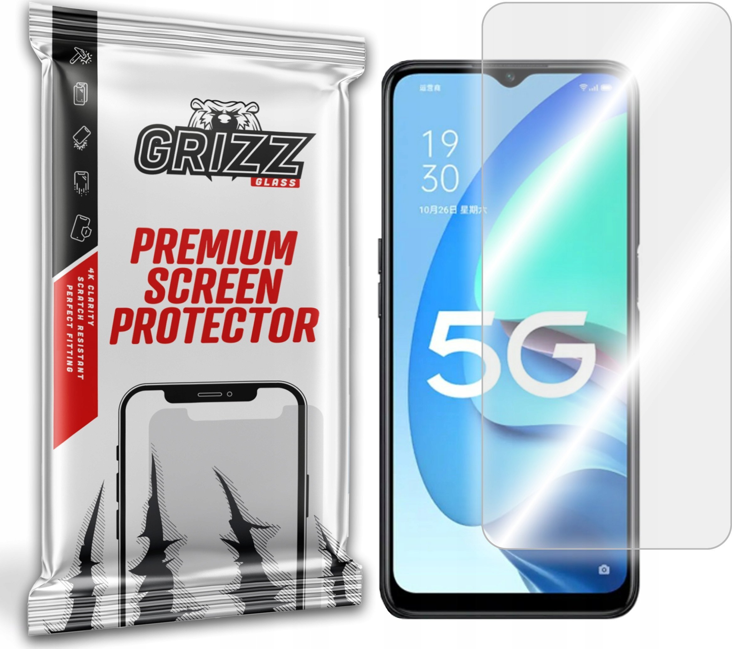 GrizzGlass Szkło hybrydowe GrizzGlass HybridGlass Oppo A56s
